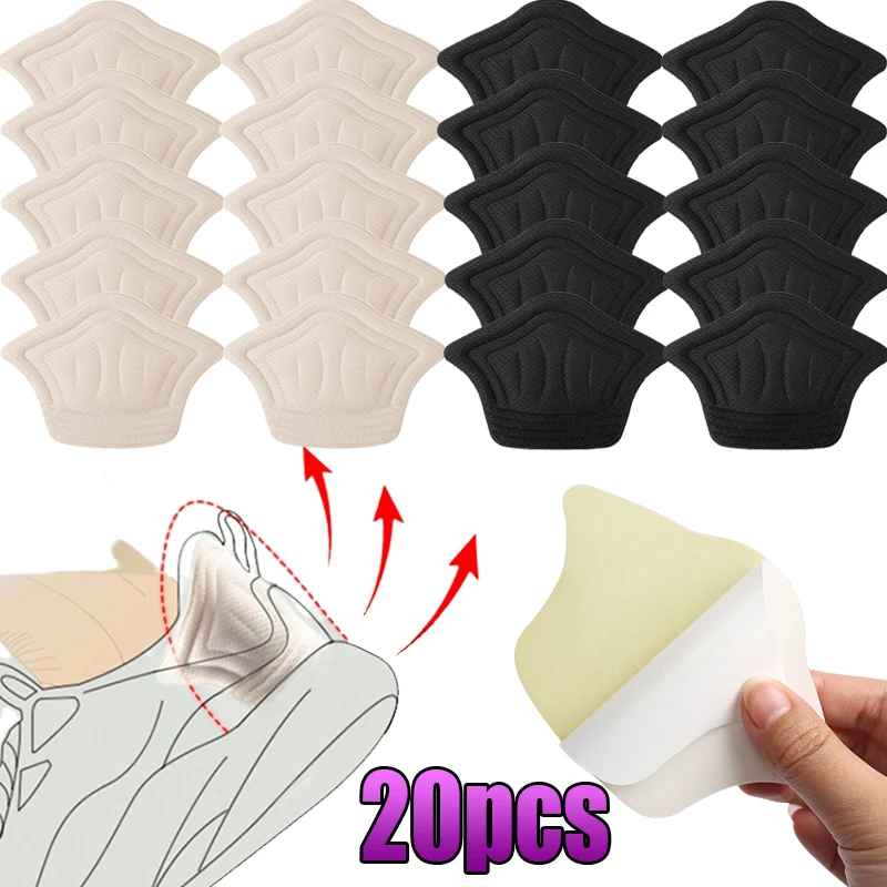 20pcs/10pairs Insoles Patch Heel Pads for Sport Shoes Back Sticker Adjustable Size Antiwear Feet Pad Cushion Insert Insole