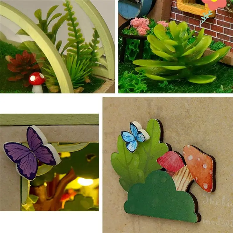 AS96-3D Drewniany Stojak na Książki Puzzle DIY Miniaturowy Domek Model Książki Zestaw do Budowania z Oświetleniem DIY Zestawy Domków dla Dorosłych Dura
