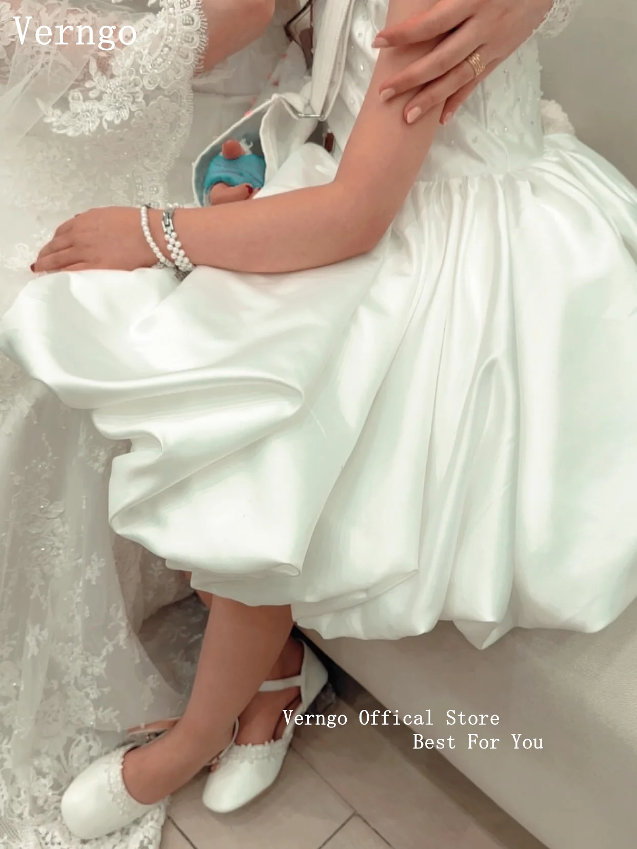 Verngo lvory Satin Girl Birthday Party Dress O Neck Lace Up Tiered Ball Gown Kid Outfit Elegant Child Party Gown Customized