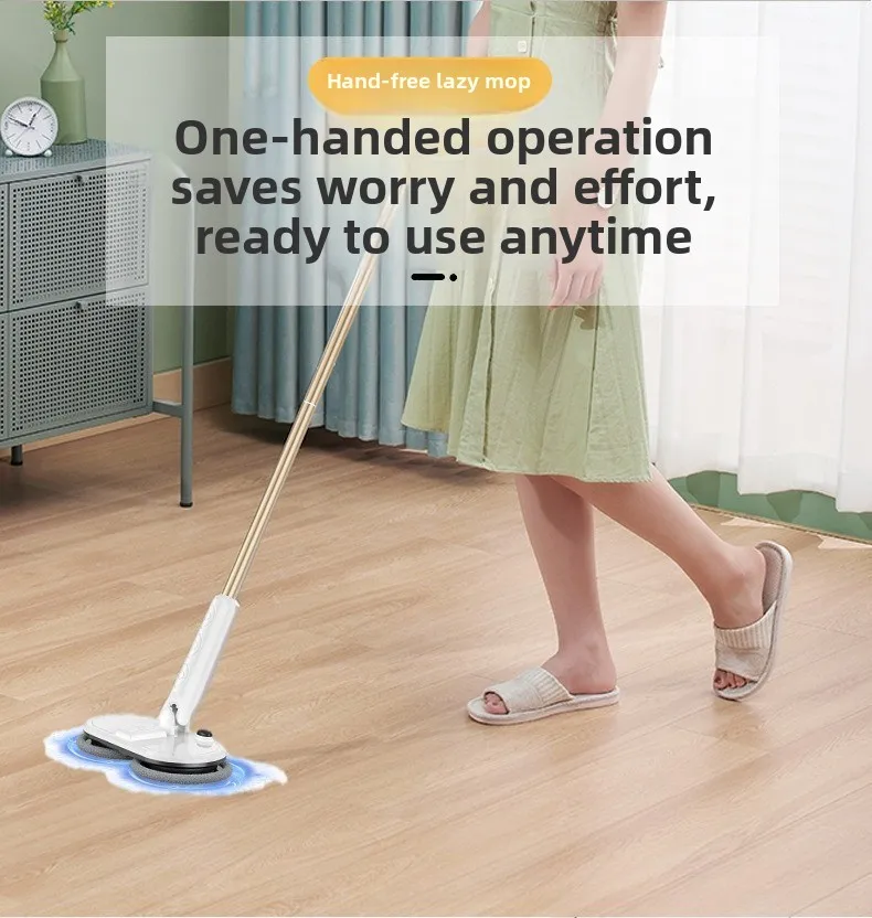 Portable Cordless Electric Floor Mop Automatic One-Clean Mopping Tool for Household Floor