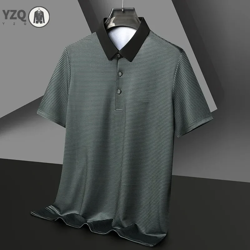 New Men's Business Casual Short Sleeved Shirt Solid Color Polo Shirt Fashionable Breathable Comfortable Versatile Top