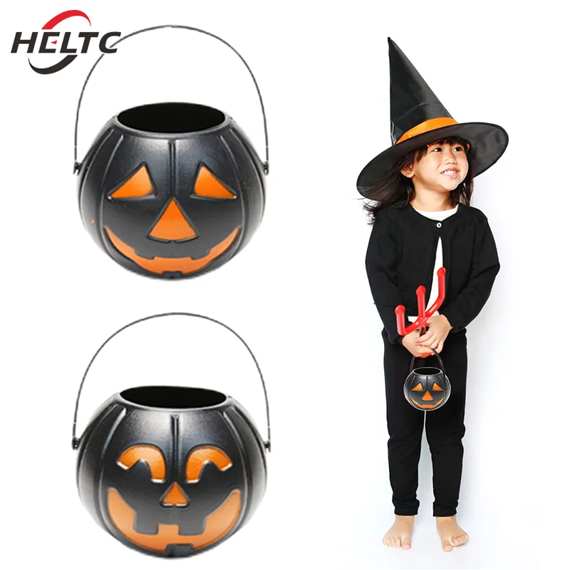 1/6pcs Halloween Candy Bucket Mini Pumpkin Bucket Kids Trick Or Treat Toy Portable Candy Jar Home Decor Halloween Party Decor