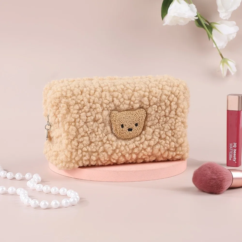 

New Portable Cosmetic Bag Large Capacity Cute Cartoon Bear Toiletries Storage Bag Multi-functional Make Up Bag