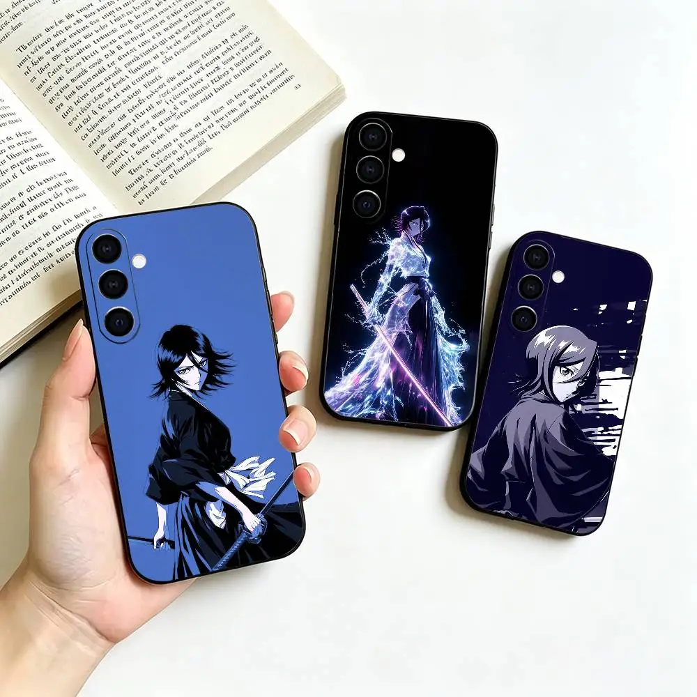 R-Rukia Kuchiki-BLEACH Black Soft Silicone Phone Case for Samsung Galaxy A73, A42, A72, A70, A53, A52, A51
