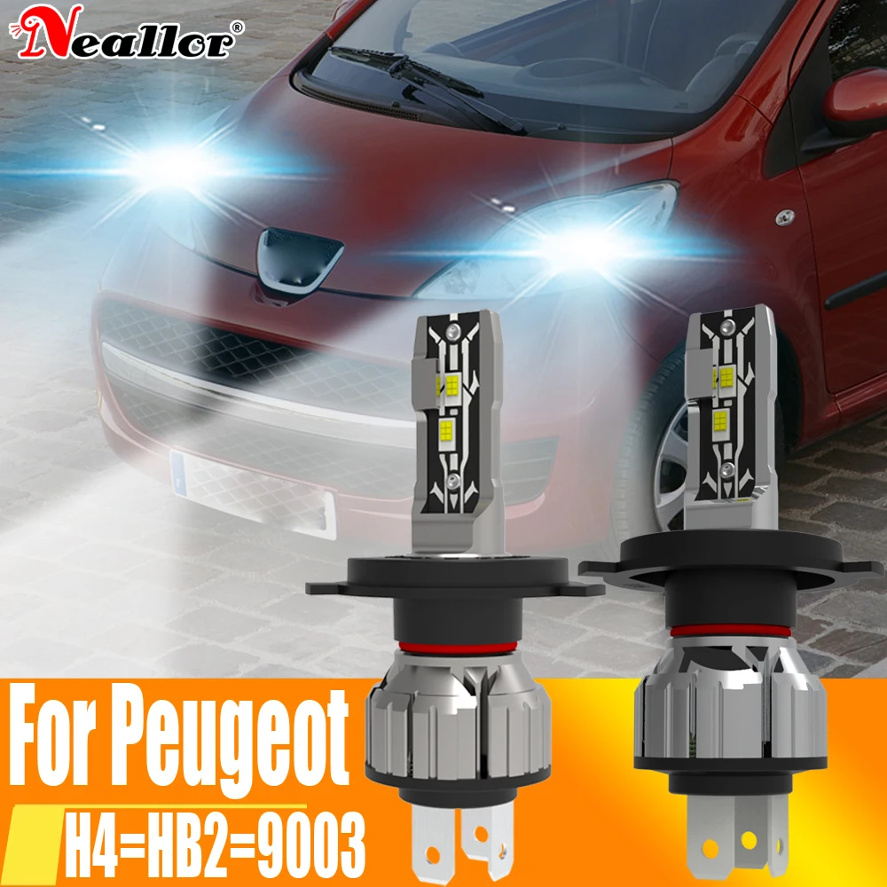 2x H4 Led Headlight Canbus HB2 9003 Car Bulb High Power 6000K White Light Diode Lamp 12v 55w For Peugeot 206 107 106 306 Expert