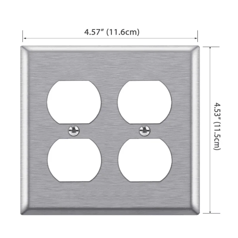 American Standard Switch Panel Stainless Steel Socket Cover Decorative Wallboard for Bedroom Industrial Concealed Metal Cover