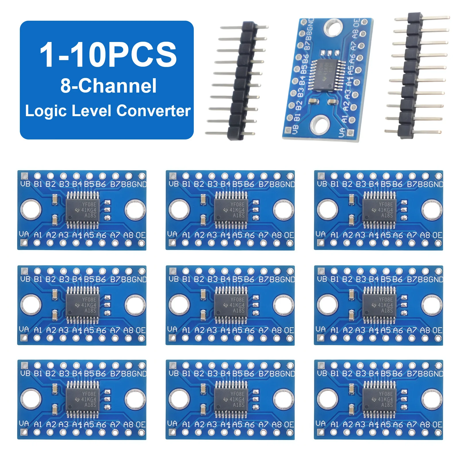 3.3V 5V TXS0108E 8 Channel Logic Level Bi-directional Converter Module TXB0108 Mutual Convert Module TXS0108