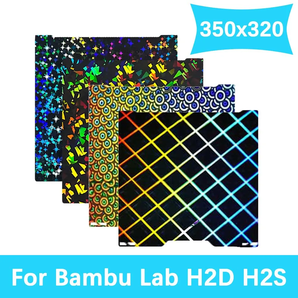 

350x320mm For Bambu Lab H2D H2S Build Plate PET PEO PEY H1H Plate Double Sided Printing PEI Spray Magnetic Spring Steel Film