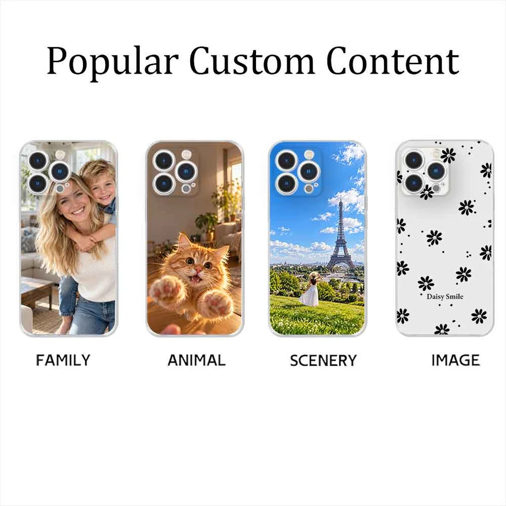 Nueva funda personalizada con foto para iPhone 18, 17 Air, 16 E, 15, 14, 13, 12, 11, XS/R, X, 8, 7, Pro Max, Plus, Mini, SE. Funda de TPU flexible y resistente a los golpes.
