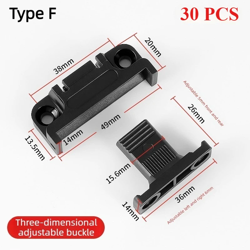 30 PCS Push In Fittings Press Fit Panel Clips Kitchen Plinth Fasteners Plastic Connection Fasteners Hardware image 6