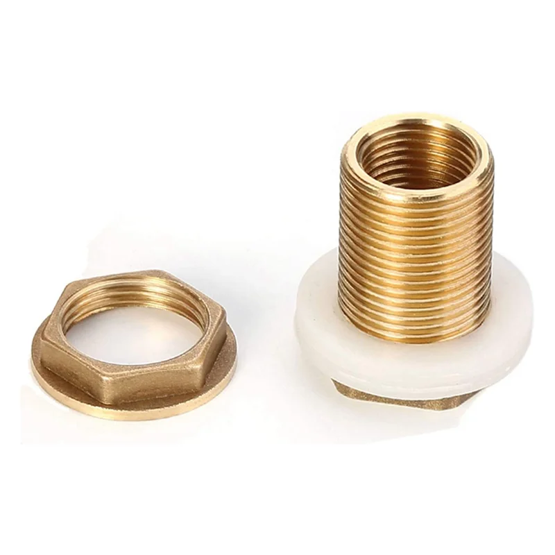 

БЫСТРЫЙ цельный латунный переборный фитинг, 6 комплектов 1/2 дюйма, внутренняя резьба, 3/4 дюйма, мужской твердый латунный разъем резервуара для воды с резьбой и силиконовыми кольцами