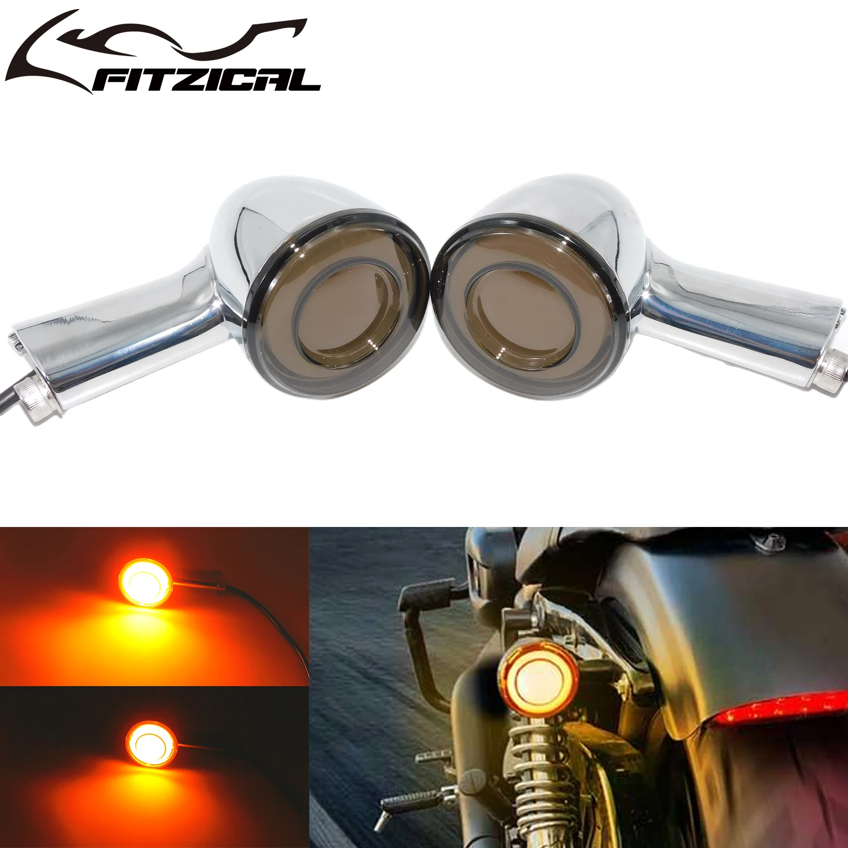 Motorcycle Chrome Rear Turn Signals Brake Indicators LED Lights Aluminum For Harley Sportster Super Low Roadster Custom 92-2023