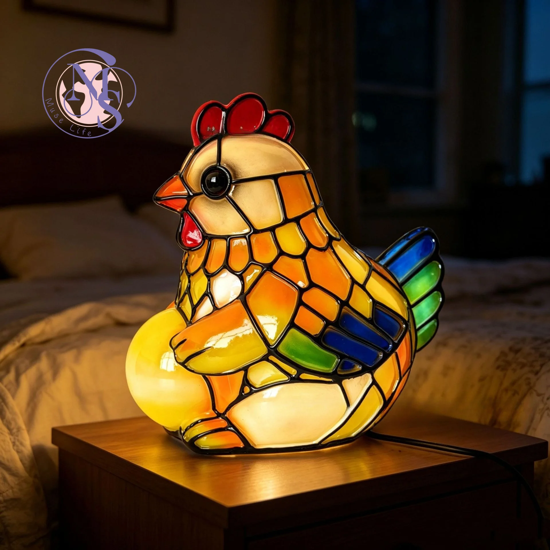 Animal series LED night light ornament resin handicraft home decoration usb plug animal light