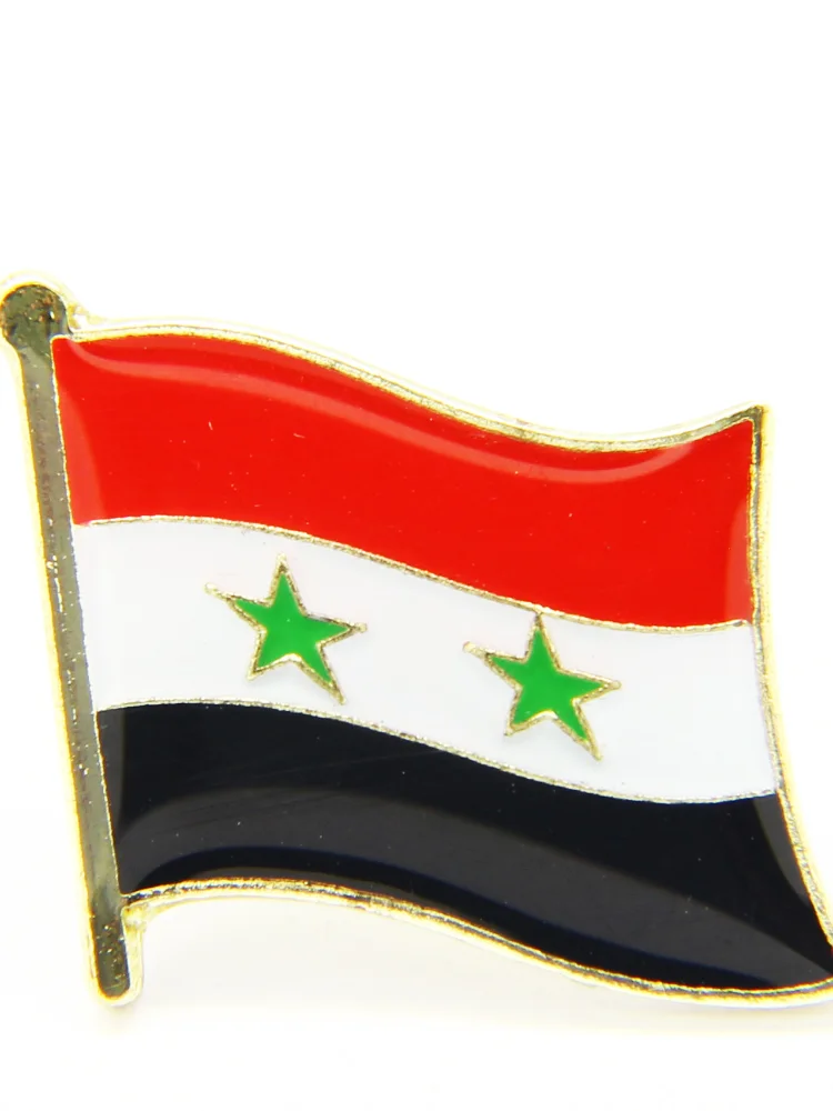 Syria Flag Lapel Pin Badge Fashion Metal The Old National Flag Brooch For Women Men