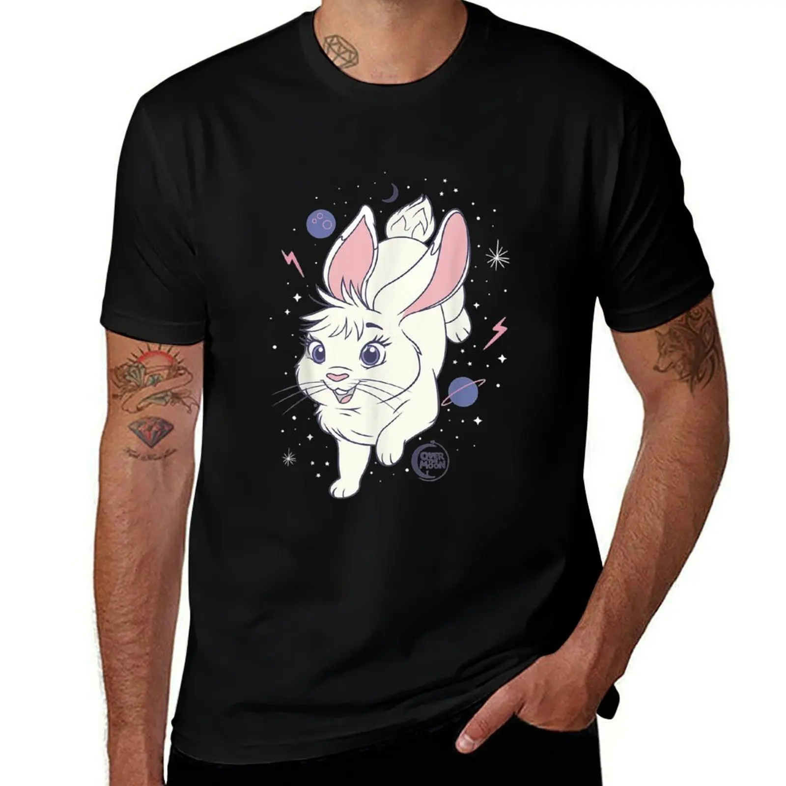 

Футболка Over The Moon Bungee The Rabbit, рубашка Croswit, мужская милая одежда, дизайнерские рубашки, футболки для мужчин, упаковка