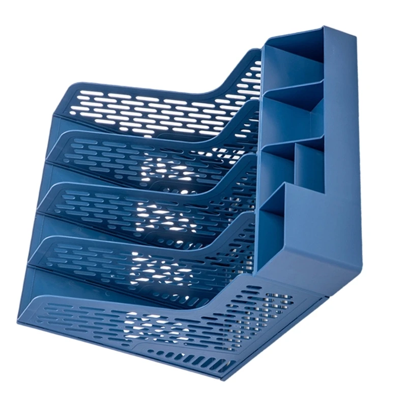 Porta-revistas porta-arquivos revistas com porta-canetas removíveis, 4 compartimentos, organizador revistas