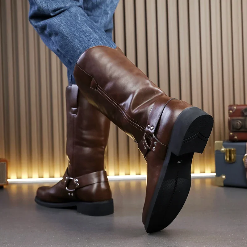 Men's Western Boots Comfortable Cowboy Boots High-top Men's Boots Rubber Sole Boots for Men