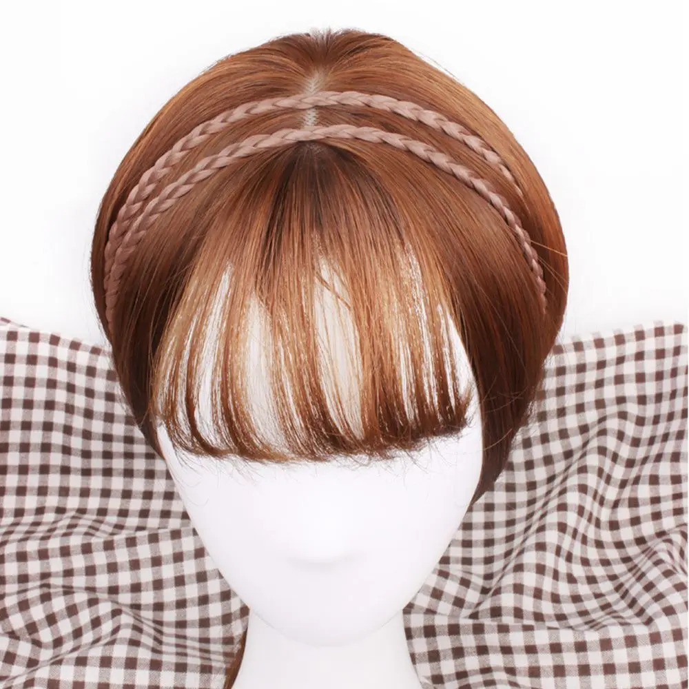 إكسسوارات شعر الأميرة البوب 4 ألوان أغطية الرأس طوق الرأس شعر مستعار عقال مضفر رباط شعر مستعار اصطناعي مزدوج المضفر