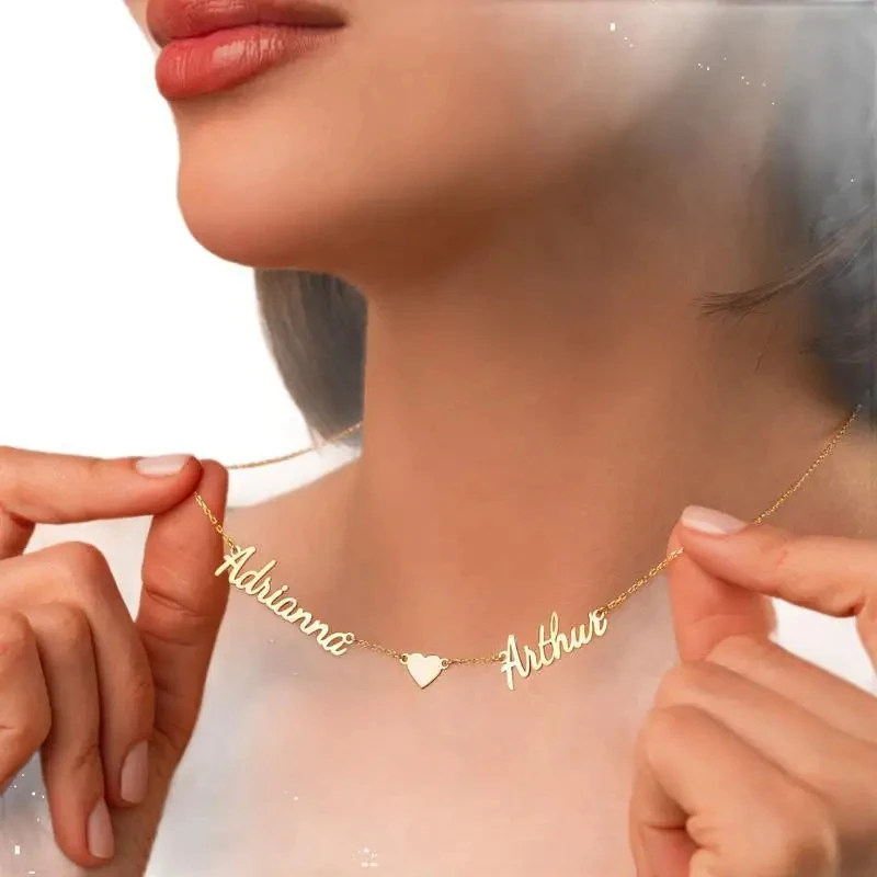 

Ожерелье с подвеской в виде нескольких имен на заказ из нержавеющей стали, персонализированное ожерелье для мужчин и женщин, членов семьи, подарки на день Святого Валентина