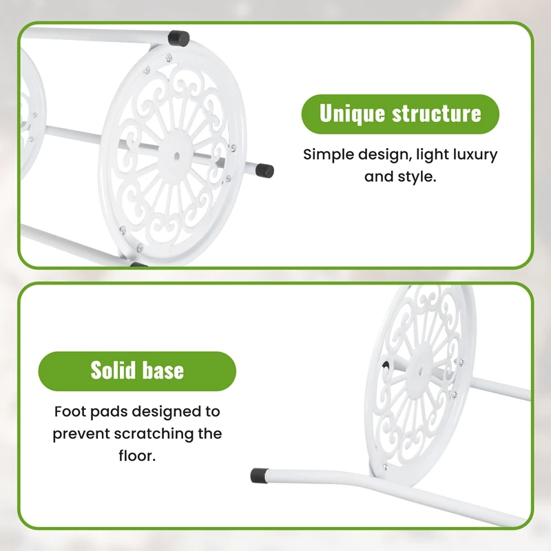 Two-Layer Elegant Metal Plant Stand Shelf Potted Plant Holder Modern Tall Plant Pot Stands for Indoor Outdoor Decor A-FABY