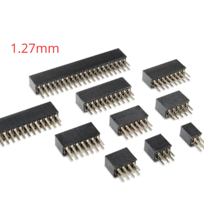 10PCS 1.27mm Straight Double Row Female Pin Header 2x3P/2x4P/2x5P/2x6P/2x7P/2x8P/2x10P/2x14P/2x15P/2x20P/2x40P