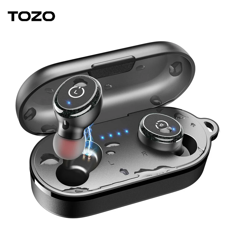 TOZO T10 Bluetooth 5.3 Earphones ,Wireless Headphones , AI Enhanced Calling With Deep Bass, IPX8 Waterproof Earbuds ,45H Play