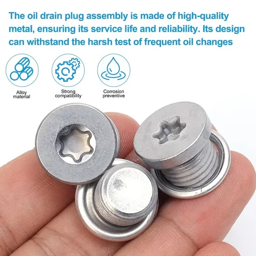 Imagen 2 del producto Kit de tapón de drenaje de cárter de aceite de motor de coche, arandela de aluminio NO, 20 ~ 2 uds. 138157 N N 91167901 Adecuado para tornillos de drenaje de cárter de aceite Volkswagen Audi