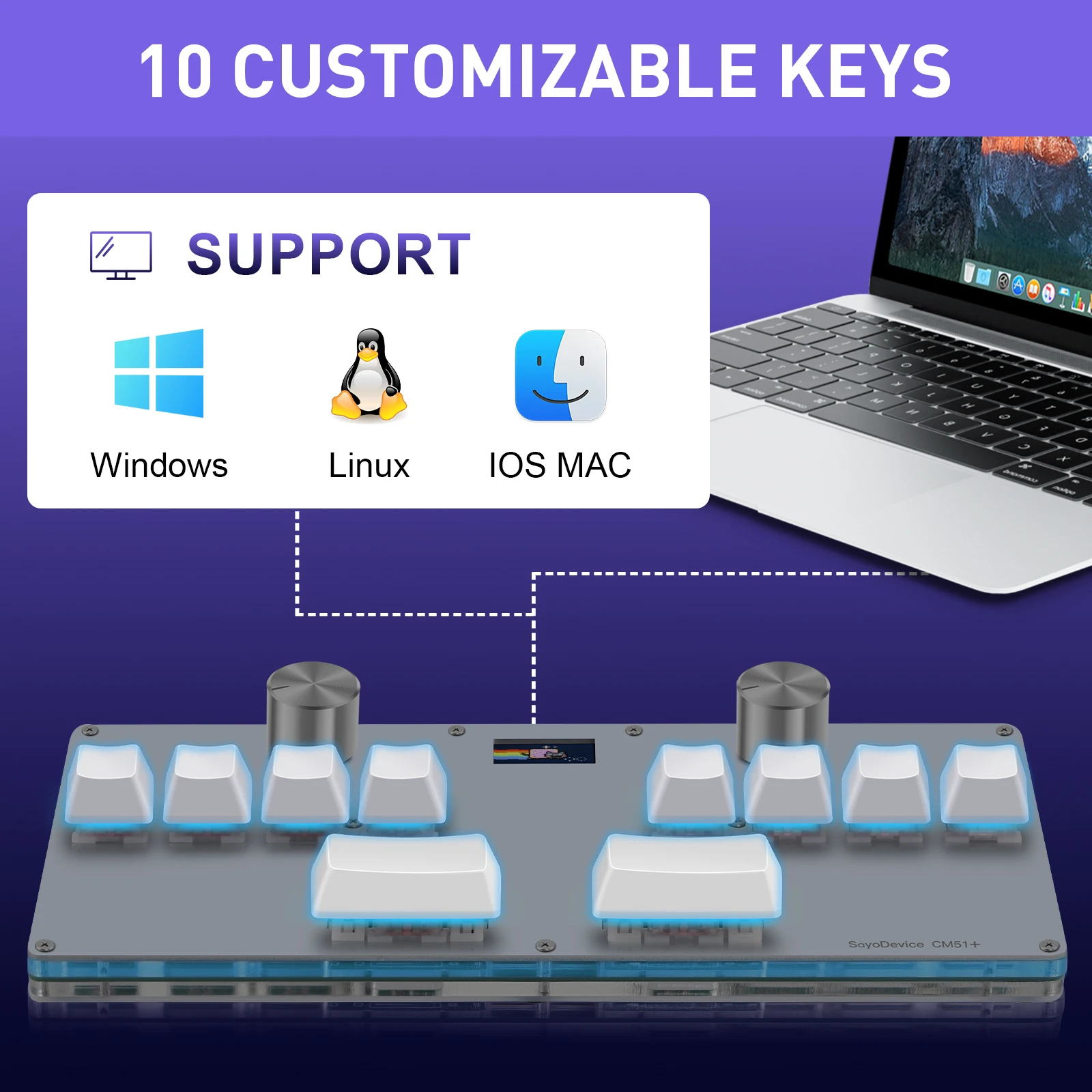 Teclado CM51 SayoDevice OSU DJ - Gaming Keyboard Magnetic Switches avaliação e preço