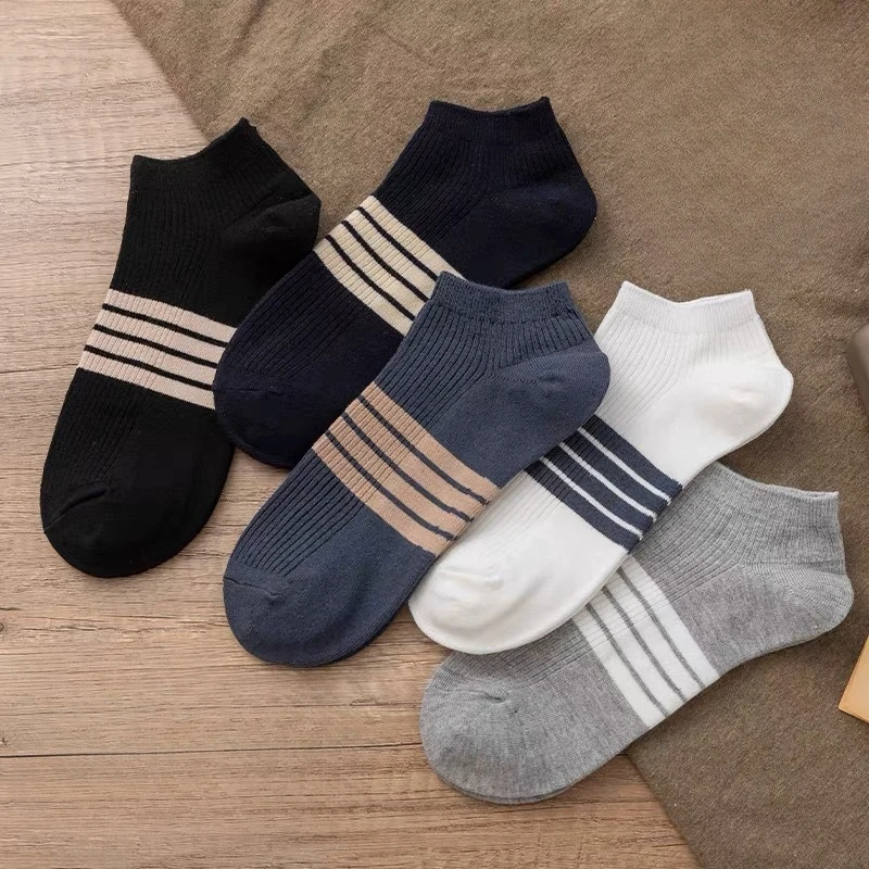 

【5 Pairs】Short Socks for Men's Summer Sports, Sweat Absorbing Odor Resistant Cotton, Thin Shallow Mouthed