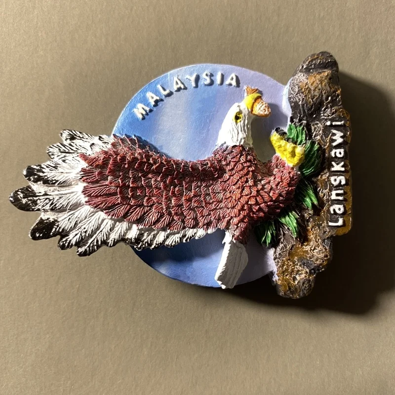 ماليزيا، جزر لانجكاوي، ثلاثية الأبعاد الإبداعية، النسور الحيوانية، الهدايا التذكارية السياحية، الحرف اليدوية، مغناطيس الثلاجة