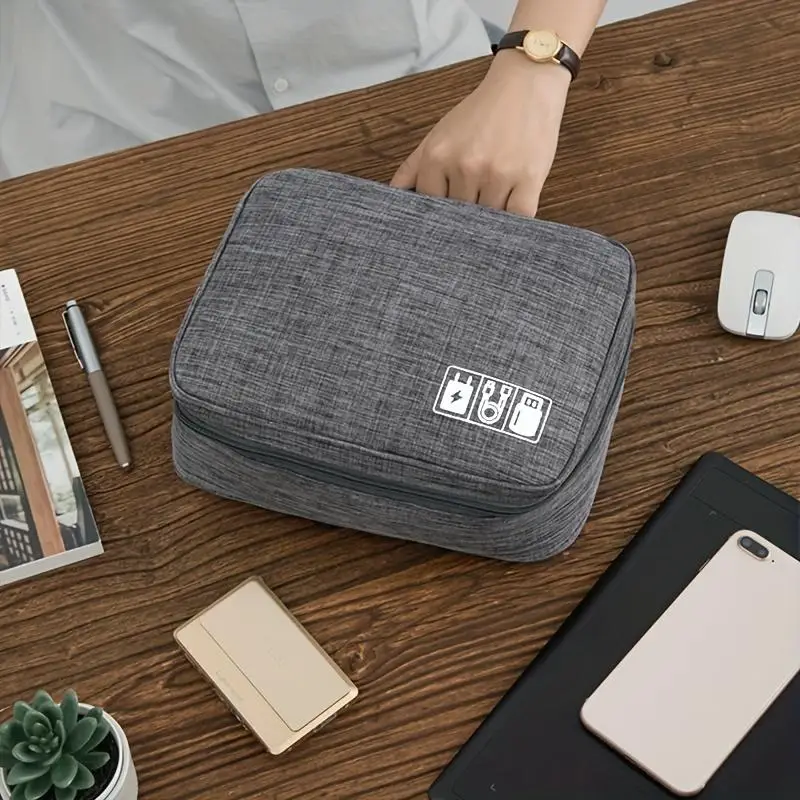 حقيبة تخزين الكابلات المحمولة مقاوم للماء منظم إلكتروني رقمي USB كابل نقل بيانات شاحن التوصيل حقيبة التخزين منظم كابلات السفر