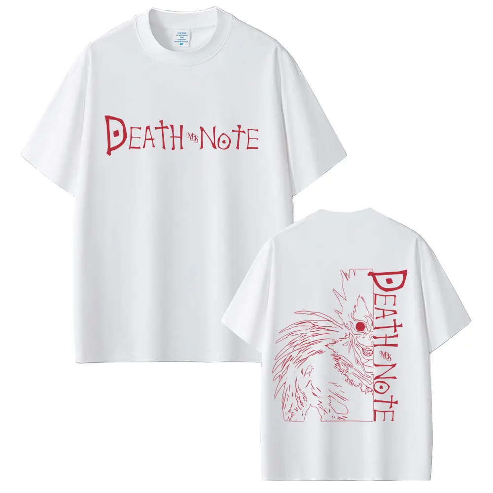 アニメデスノートリューク顔グラフィック Tシャツ男性カジュアルコットンヴィンテージ Tシャツメンズ 90 年代漫画マンガグッズストリートウェア