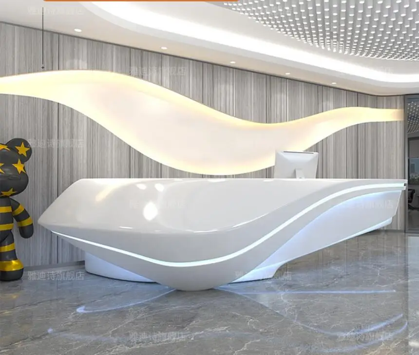 Paint creative company Reception desk modern bar beauty salon hotel counter