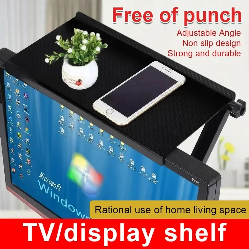 

3Pcs Adjustable TV Screen Top Storage Shelf Desktop Monitor Router Storage Rack Home Organizer Display Stand