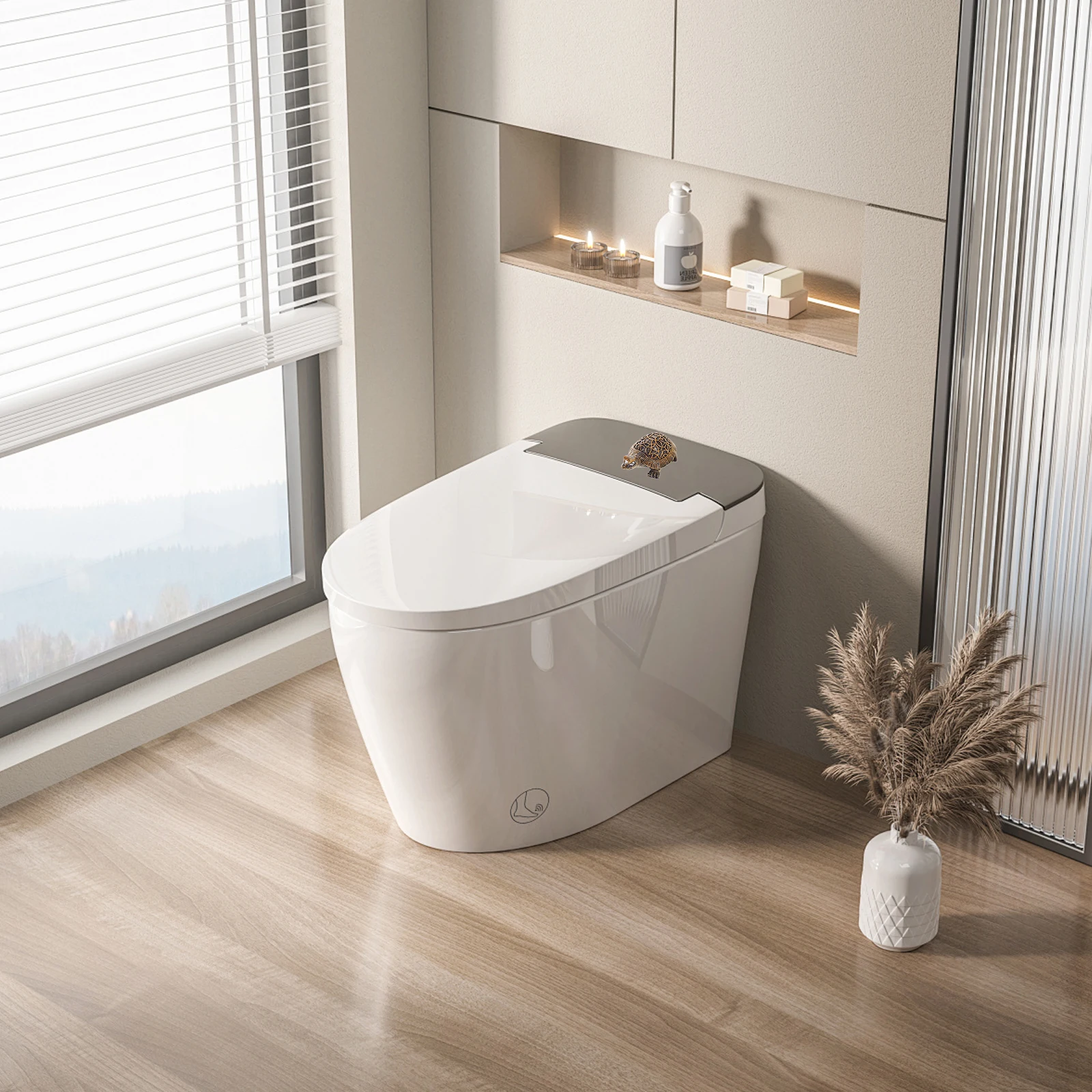 2 قطعة من أغطية مسامير المرحاض العالمية، أغطية لولبية من السيراميك، تصميم حيواني لحماية قفل أرضية خزان المرحاض، سهلة التركيب #1