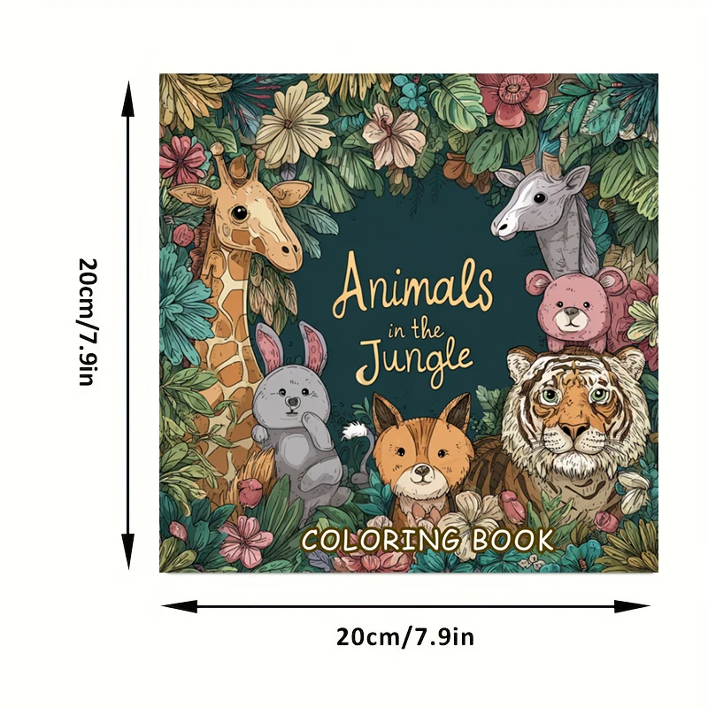 28 stron Oryginalna kolorowanka dla dorosłych z motywami zwierząt z dżungli |   Książeczka do kolorowania, artykuły do rysowania na Boże Narodzenie, Święto Dziękczynienia