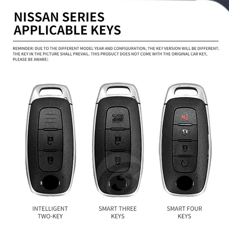 Smart Metal Leather Car Key Case Cover For Nissan Juke For F16 Nismo Holder Keychain 3/4 Buttons Keyless Accessories