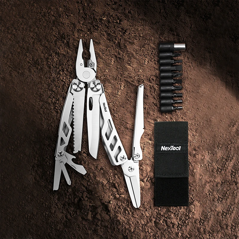 NexTool Flagship Max 14-in-1 multifunctionele tang met opvouwbaar multitool, schaar, schroevendraaier en zaag, voor outdoor survival, kamperen en wandelen