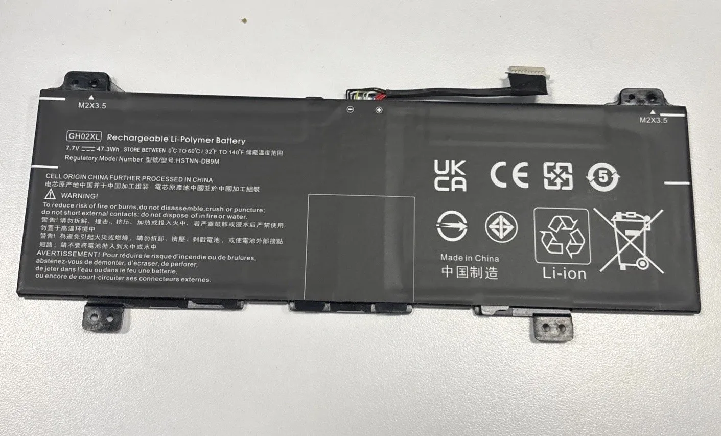 

GH02XL HP Battery 7.7V 47.3Wh 2C Chromebook 14A-Na0023Cl "GRADE A"