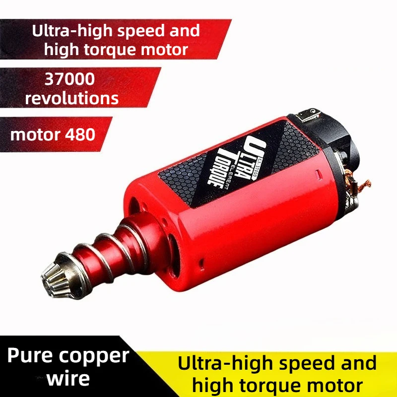 Motor 480 High-speed High-torque Nd-Fe-B Wet Pressure Magnetic DC Short and Long Shaft Motor Carbon Brush Motor Steel Teeth