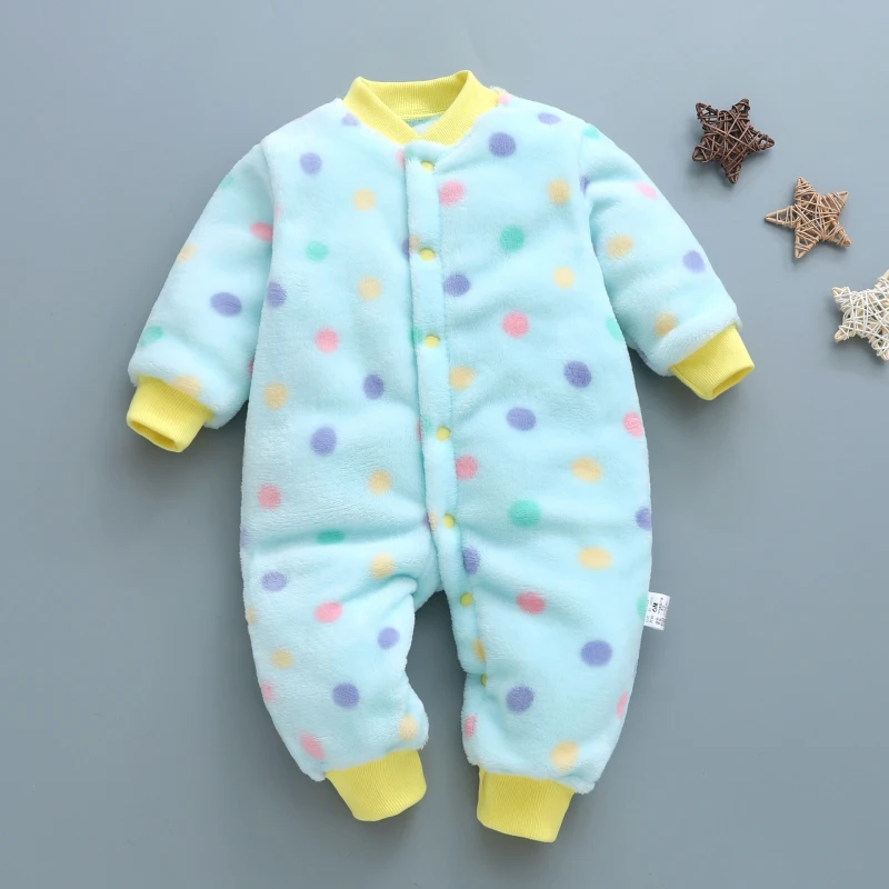 Infant Onesie Pajamas Thickened Ha Yi Dress For Spring/autumn/winter Unisex 0-2 Year Old Baby Crawling Suit Clothes