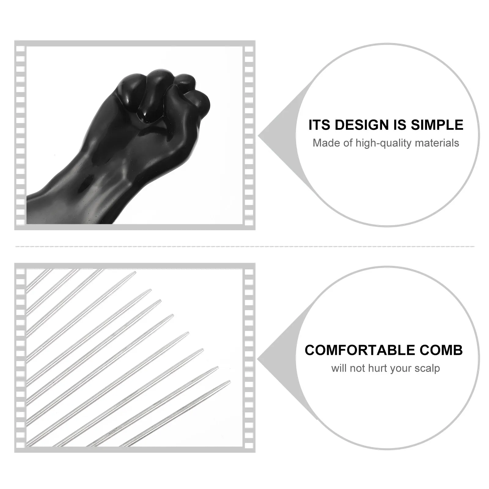 

4Pcs Curl Twisted Hair Comb Ergonomic Handle Anti Breakage Scalp Friendly Afro Pick for Natural Hair Care Salon Home Use