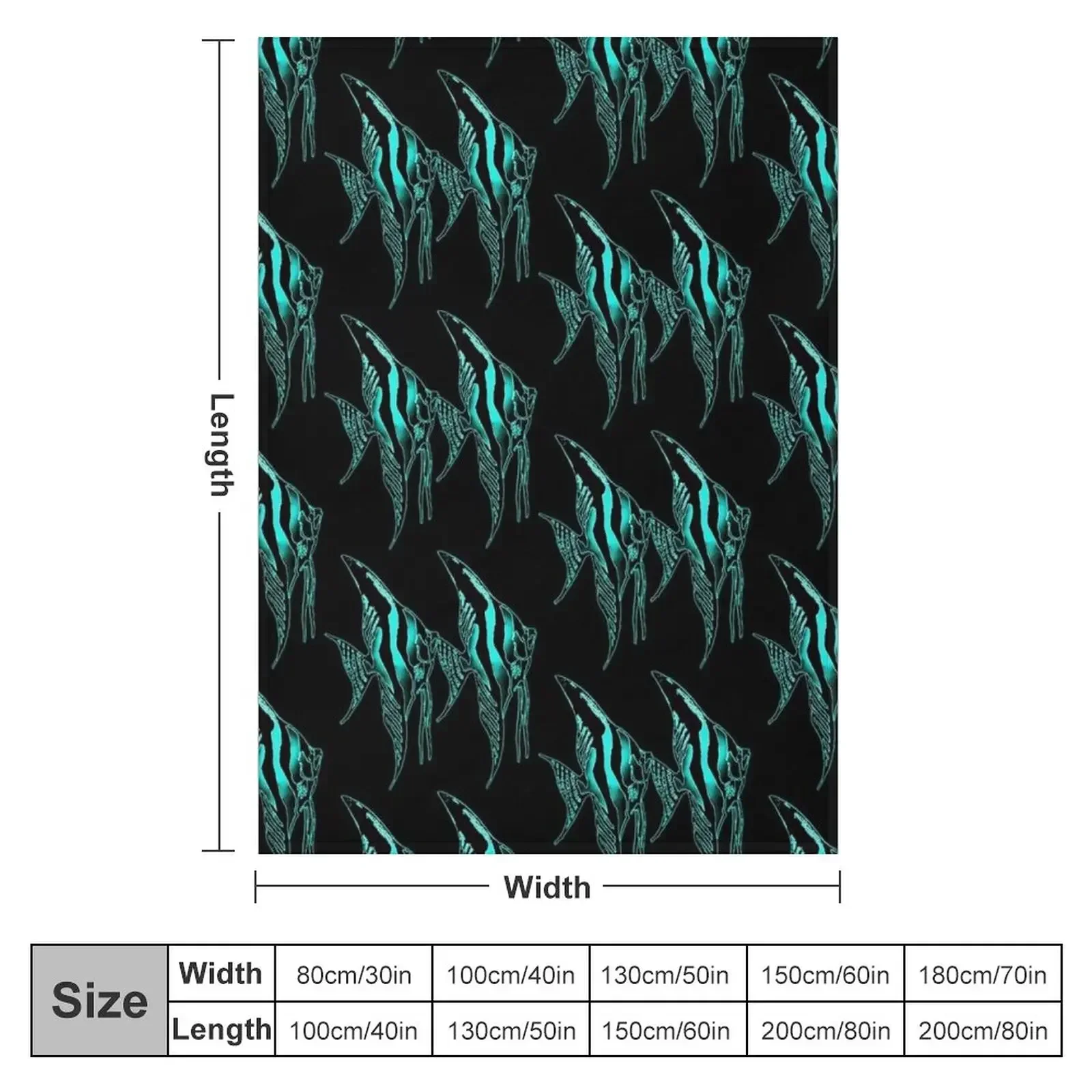 Angelfish blue Logo Pair in Black background Throw Blanket christmas gifts Blankets For Baby Winter beds Blankets