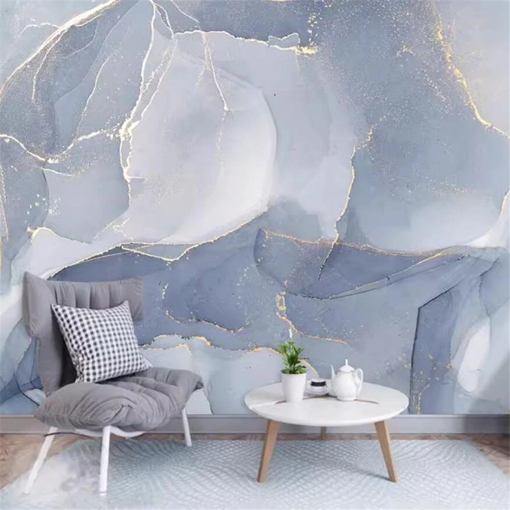 Custom Nordic Abstract Oil Painting Marble Pattern Wallpaper Creative Living Room TV Background Wallpaper 3D Fabric Mural