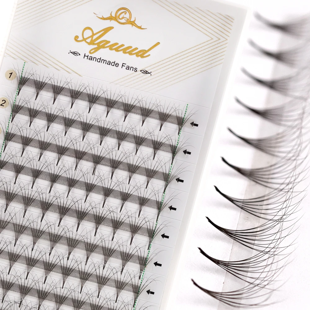 AGUUD 6D Double Layers Fluffy Russian Volume Premade Lash Fans C/D Curl Sharp Stem False Eyelash Extensions