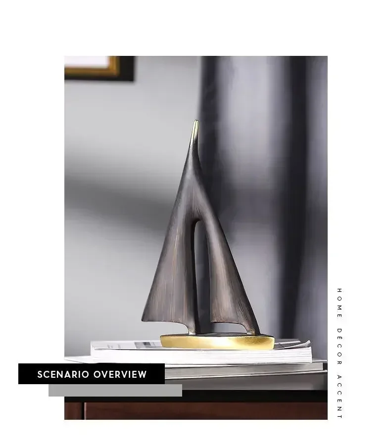 2-piece Set of Smooth Sailing Sailboats for Living Room Decoration,home Decoration, Bedroom Tabletop Decoration, Resin Craf