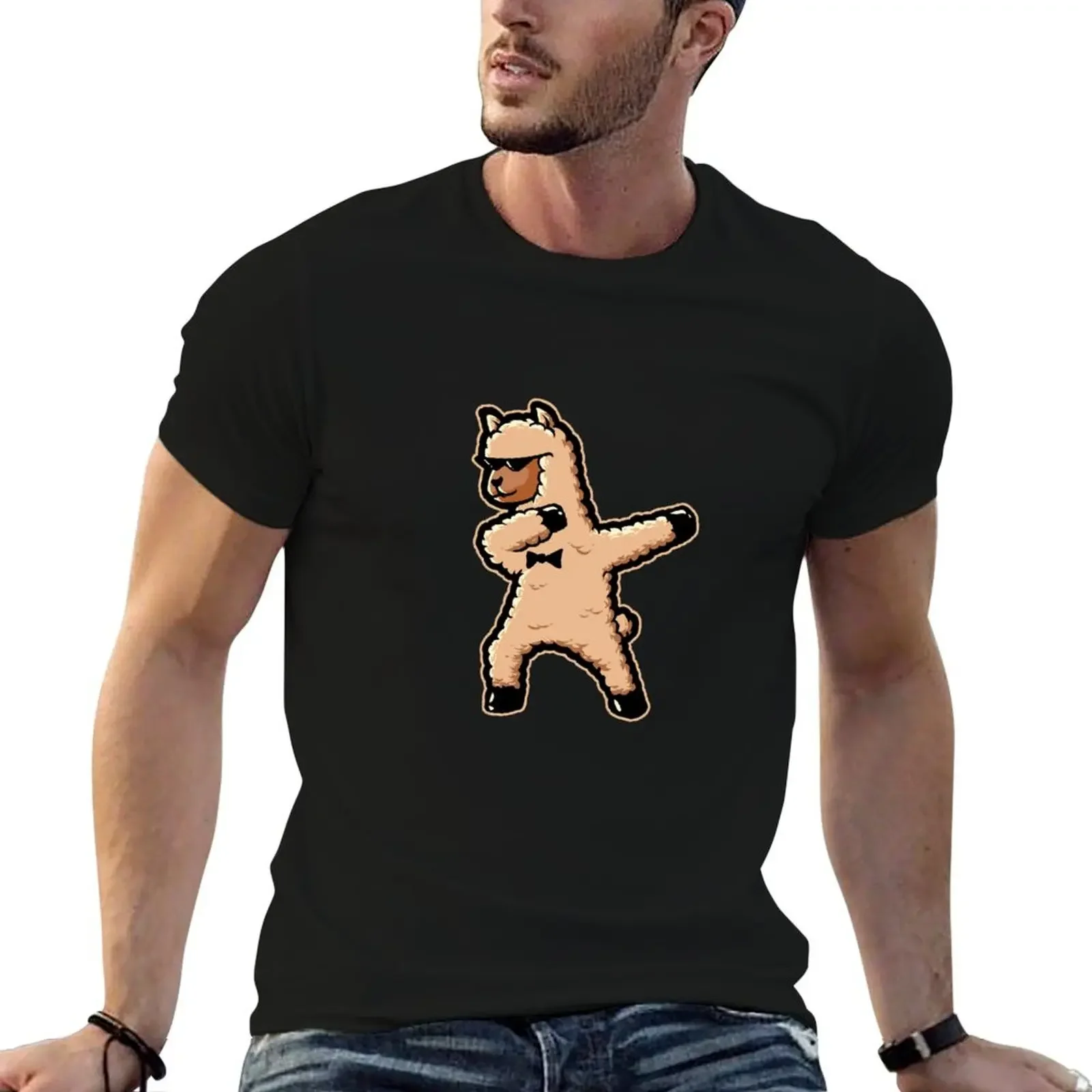 

Dabbing Alpaca Dab Llama Funny Animal T-Shirt anime figures anime clothes anime stuff for a boy Men's t-shirt