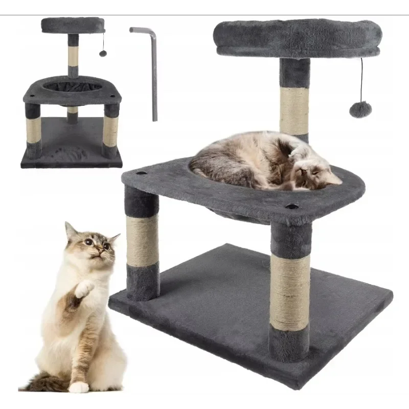 

Luxury cat climbing frame cat tree tower sustainable plush cat toy with molars and claws