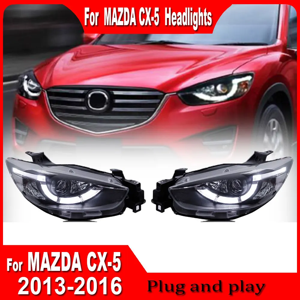 

Car Lights For Mazda CX-5 CX5 2013 2014 2015 2016 LED Auto Headlight Assembly Upgrade Bicofal Lens Dynamic Lamp Tool Accessories