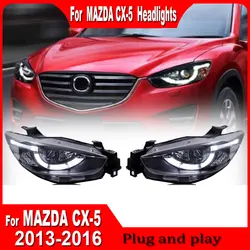 Car Lights For Mazda CX-5 CX5 2013 2014 2015 2016 LED Auto Headlight Assembly Upgrade Bicofal Lens Dynamic Lamp Tool Accessories